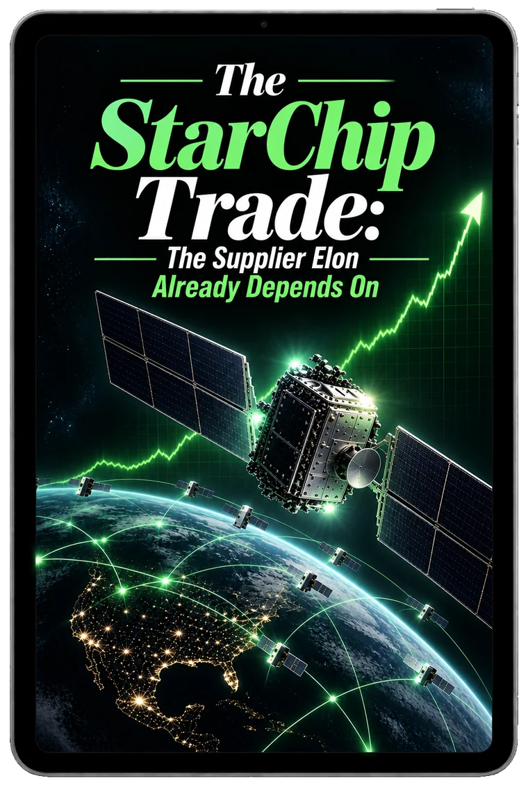 “The StarChip Trade: The Supplier Elon Already Depends On” report shown on a tablet