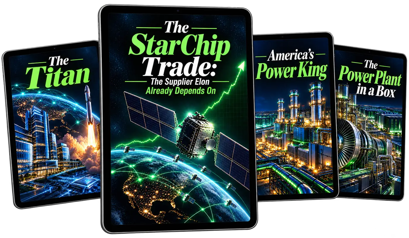 The StarChip Trade, The Titan, America’s Power King and The Power Plant in a Box reports shown on tablets